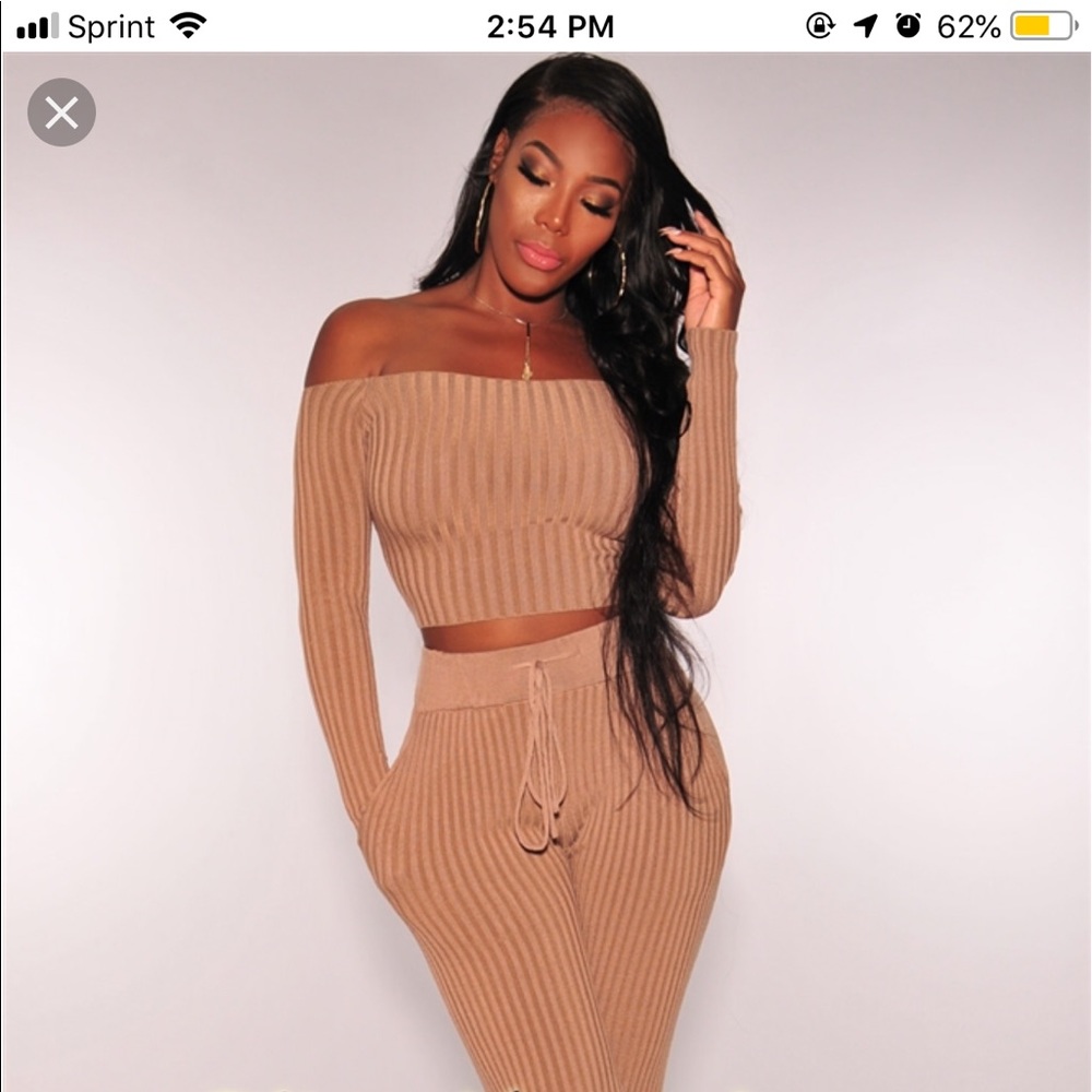 Hot Miami Styles 2 piece Ribbed knit set